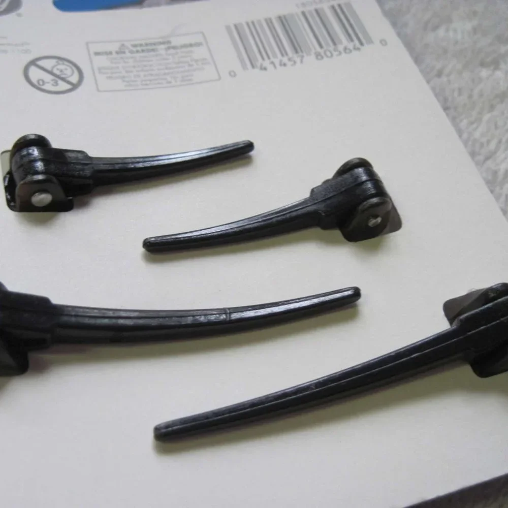 4 Goody Plastic Salon Clips Spring Backs Secure Hair Section Dark Black Red 2002